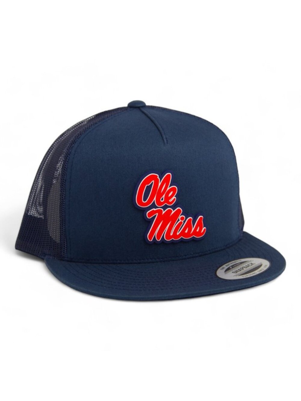 Ole Miss Rebels YP Snapback Flat Bill Trucker Hat- Navy